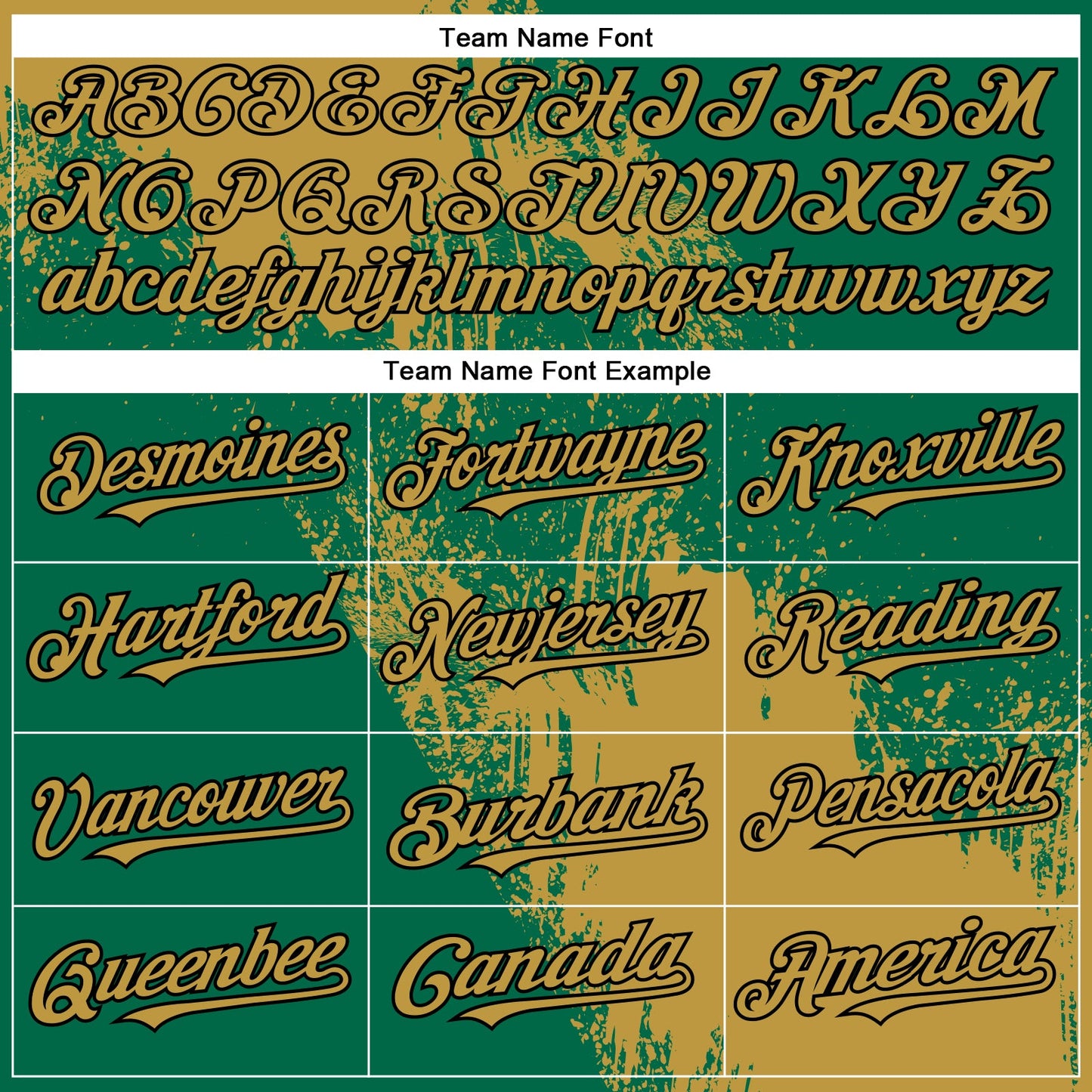 Custom Old Gold Kelly Green-Black 3D Pattern Design Abstract Brush Stroke Authentic Baseball Jersey view 4