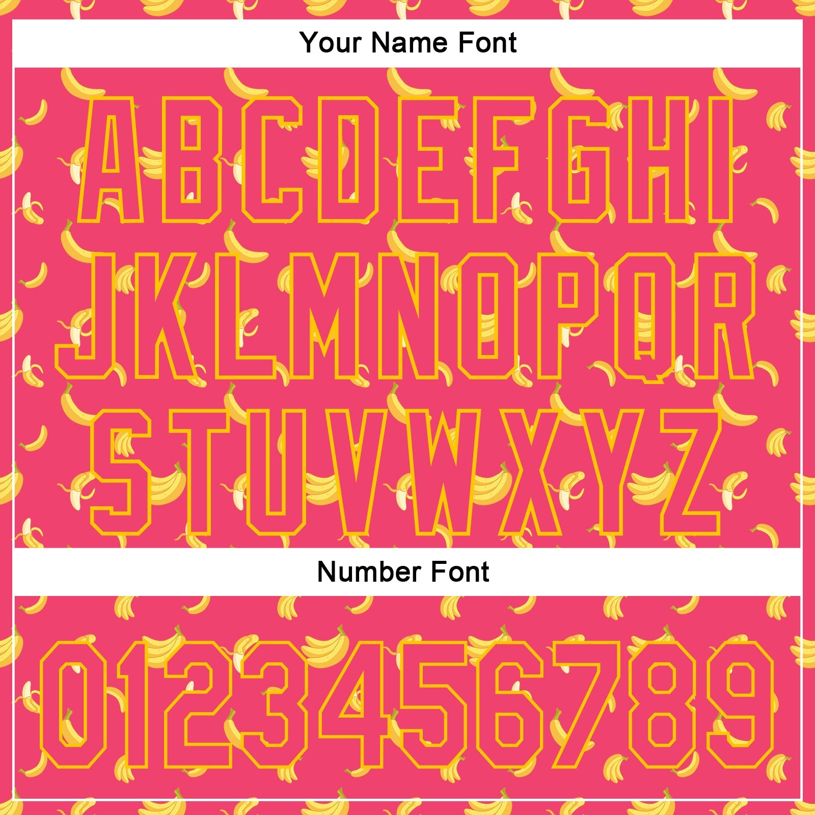 Custom Neon Pink Yellow 3D Pattern Design Fruit Banana Authentic Baseball Jersey view 5