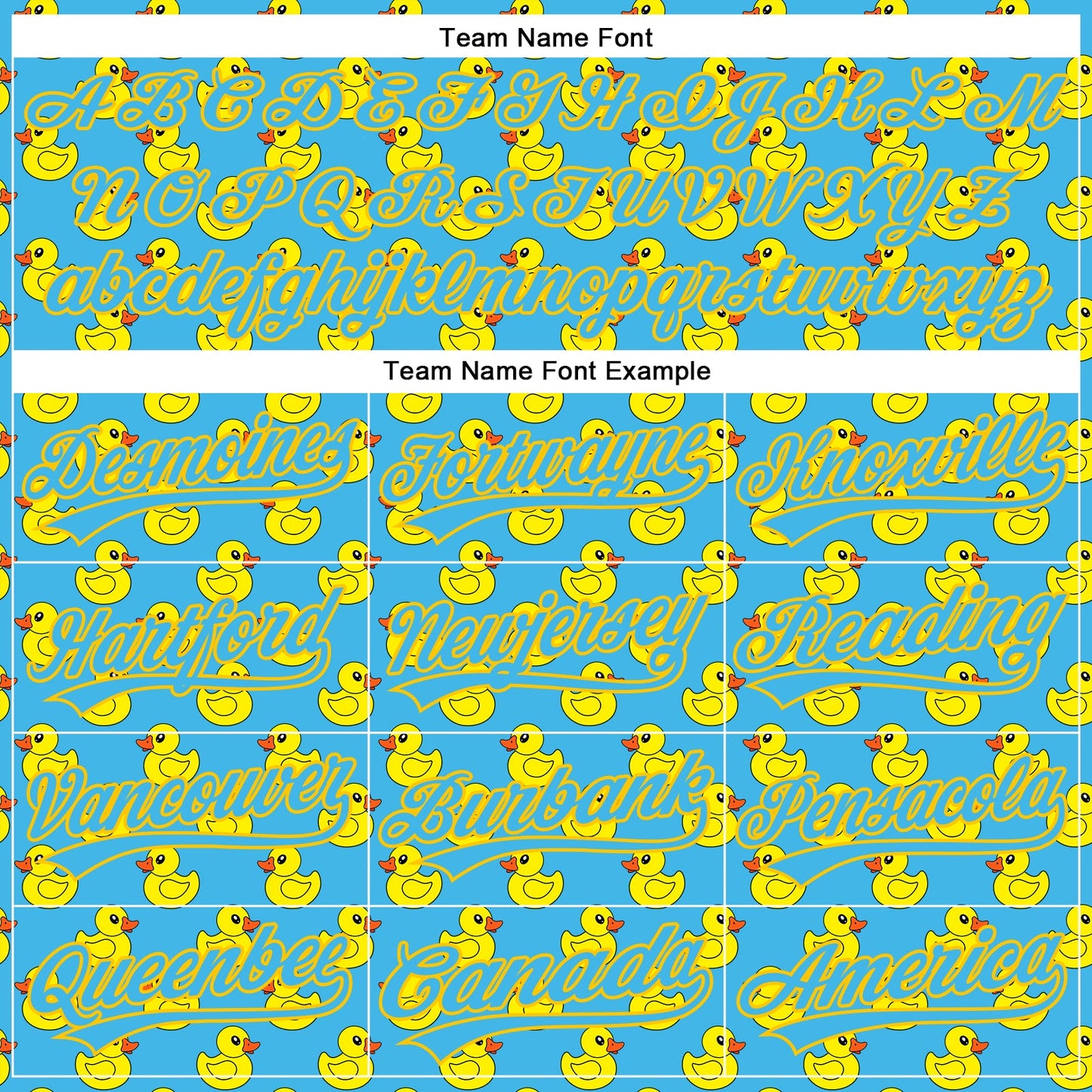 Custom Sky Blue Yellow 3D Pattern Design Animal Duck Authentic Baseball Jersey view 4