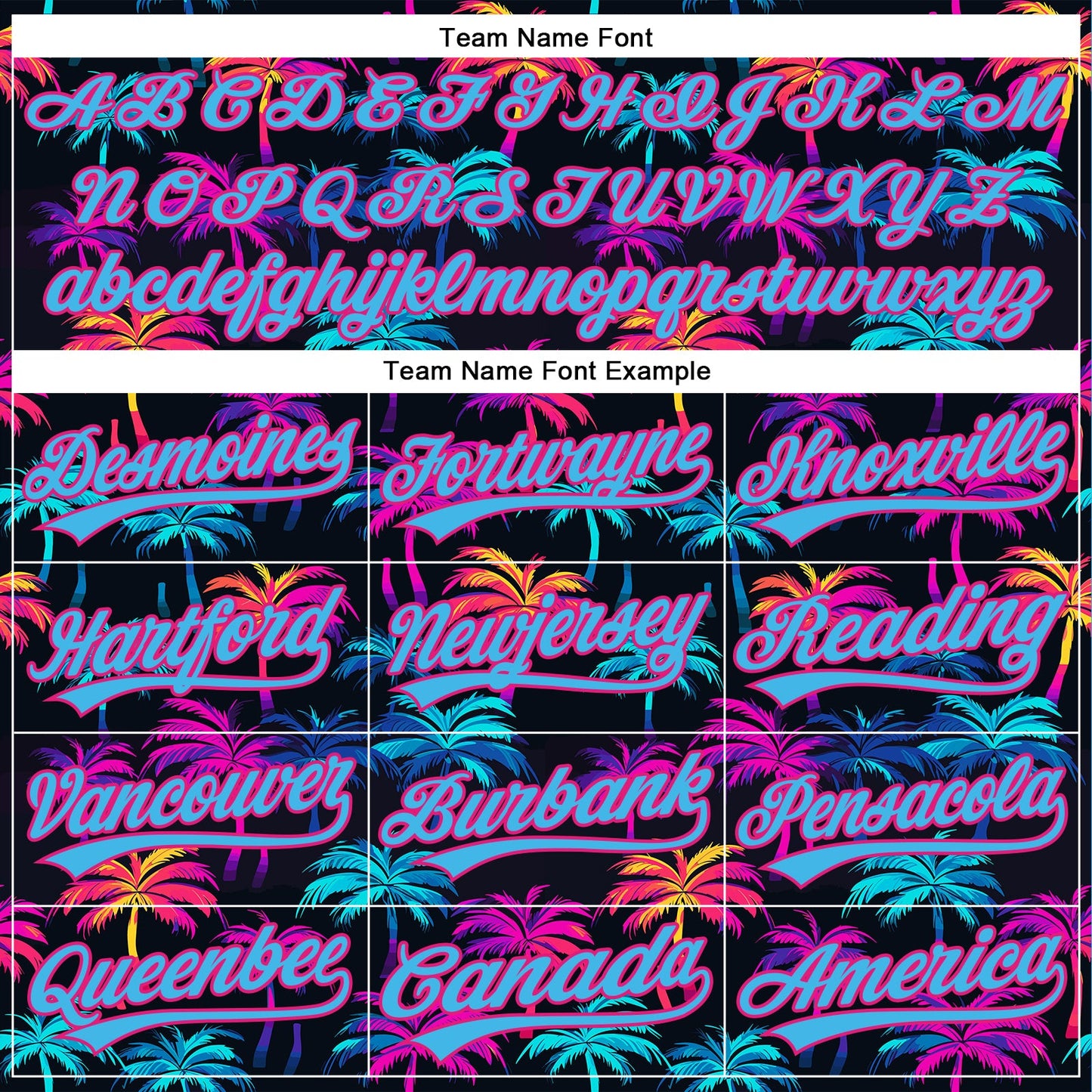 Custom Black Sky Blue-Hot Pink 3D Pattern Design Tropical Hawaii Palm Trees Authentic Baseball Jersey view 4