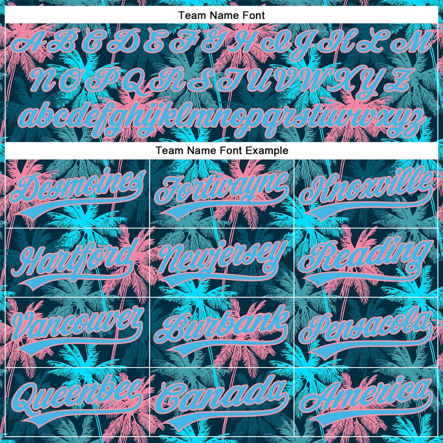 Custom Black Sky Blue-Medium Pink 3D Pattern Design Tropical Hawaii Palm Trees Authentic Baseball Jersey view 4