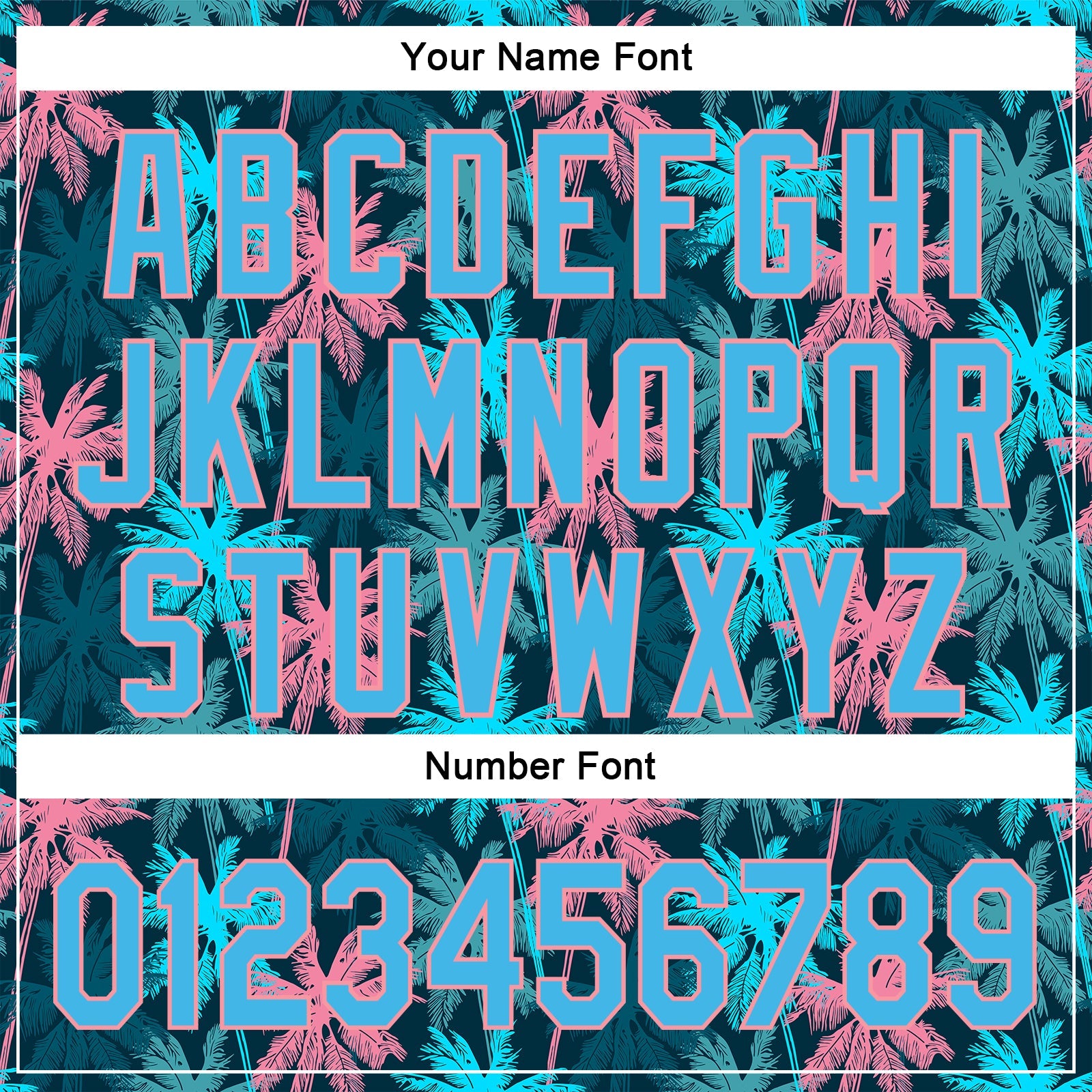 Custom Black Sky Blue-Medium Pink 3D Pattern Design Tropical Hawaii Palm Trees Authentic Baseball Jersey view 5