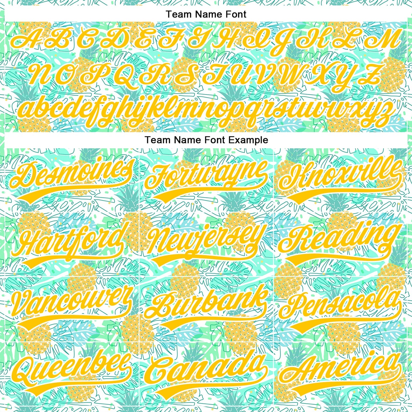 Custom Green Yellow-White 3D Pattern Design Fruit Pineapple Authentic Baseball Jersey view 4