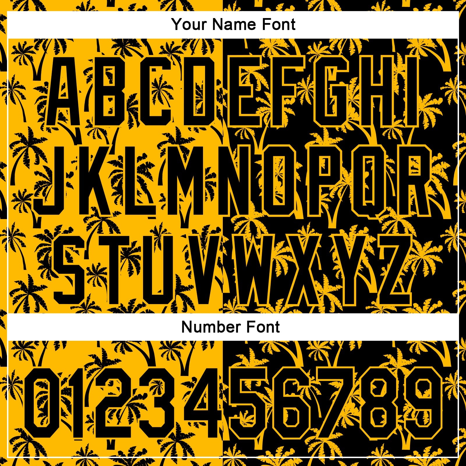 Custom Gold Black 3D Pattern Design Tropical Hawaii Palm Trees Authentic Baseball Jersey view 5