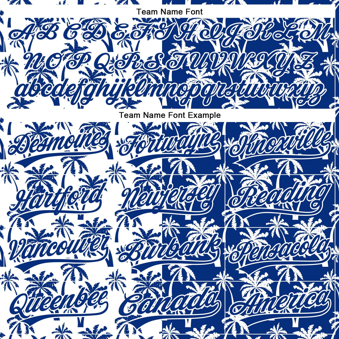 Custom White Royal 3D Pattern Design Tropical Hawaii Palm Trees Authentic Baseball Jersey view 4