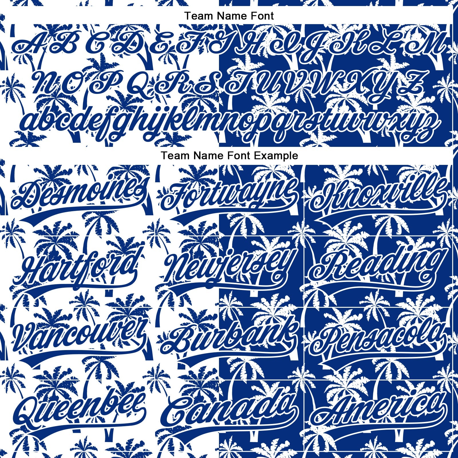 Custom White Royal 3D Pattern Design Tropical Hawaii Palm Trees Authentic Baseball Jersey view 4