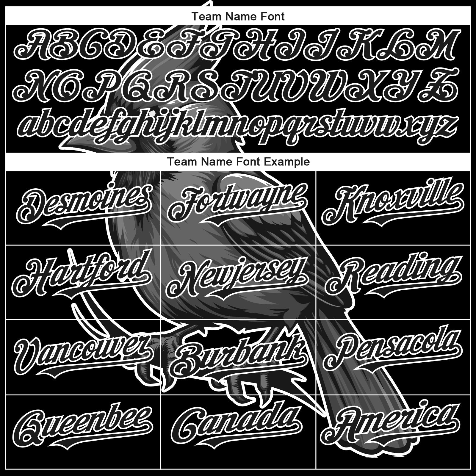 Custom Black White 3D Pattern Design Animal Cardinal Bird Authentic Baseball Jersey view 4