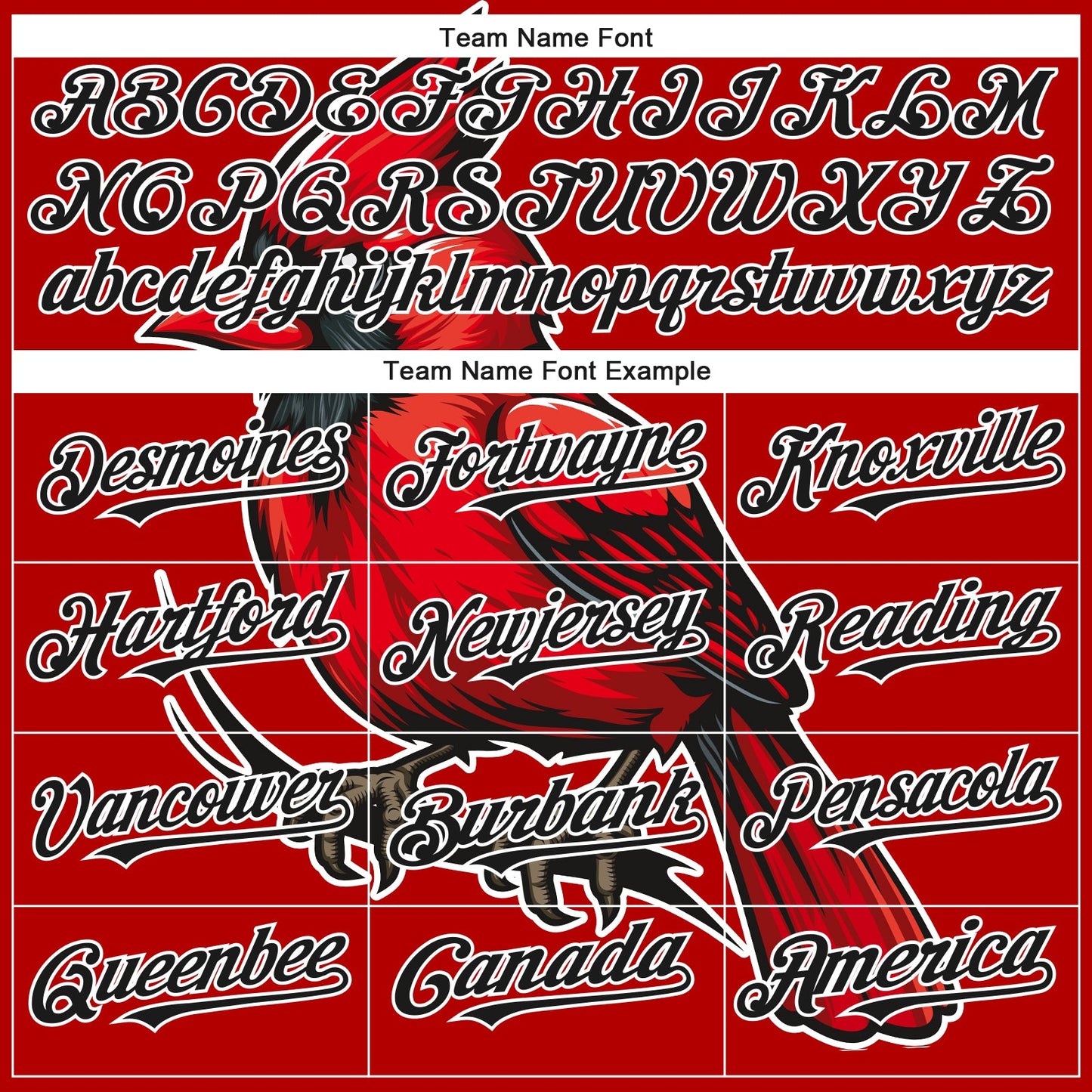 Custom Red Black-White 3D Pattern Design Animal Cardinal Bird Authentic Baseball Jersey view 4