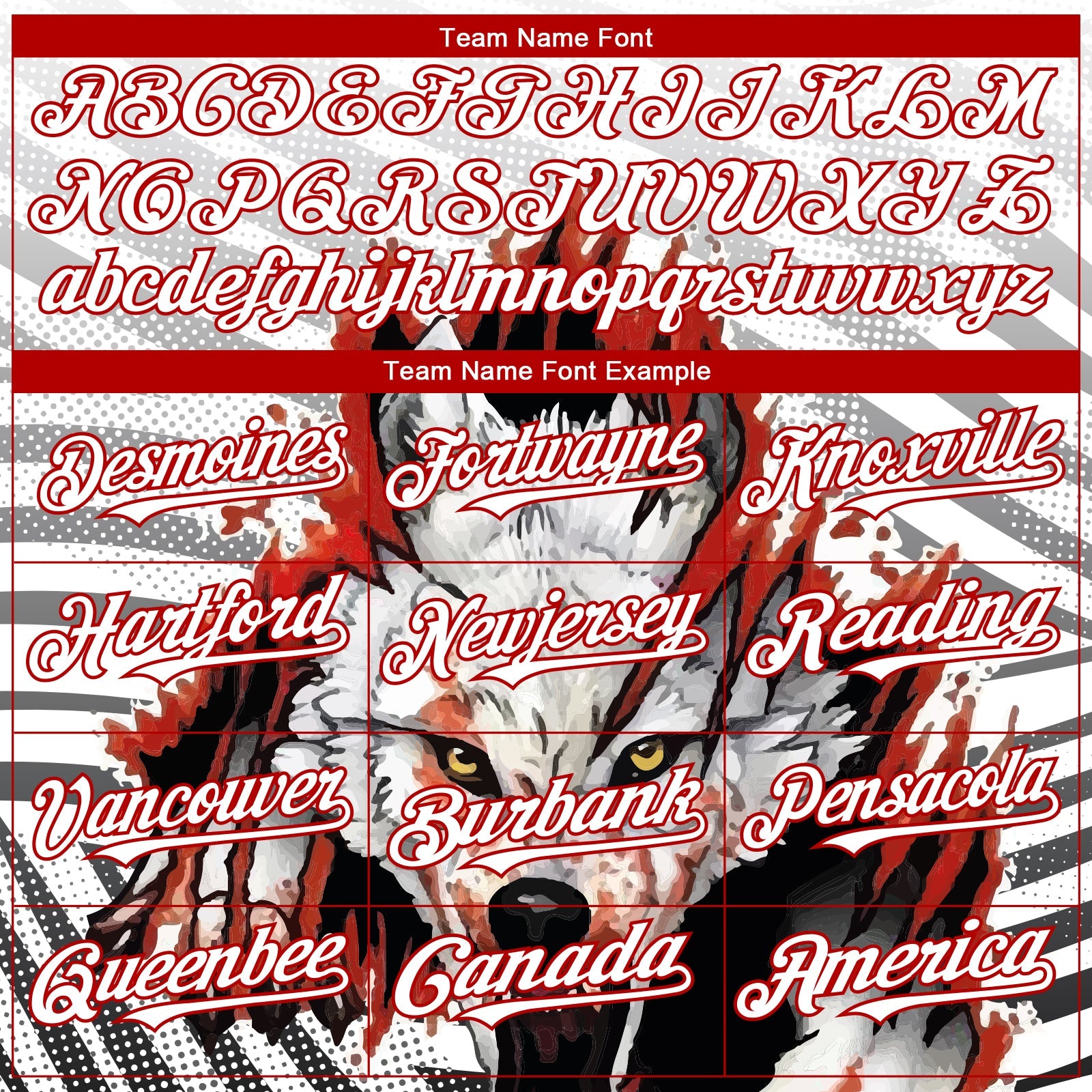 Custom White Red 3D Pattern Design Animal Wolf Authentic Baseball Jersey view 4