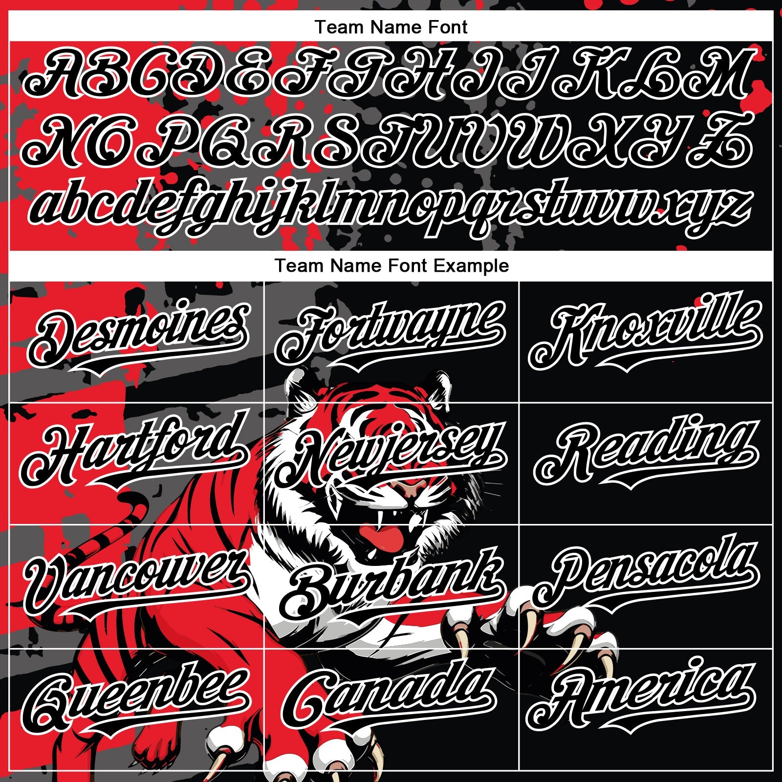 Custom Black Red-White 3D Pattern Design Animal Tiger Authentic Baseball Jersey view 4