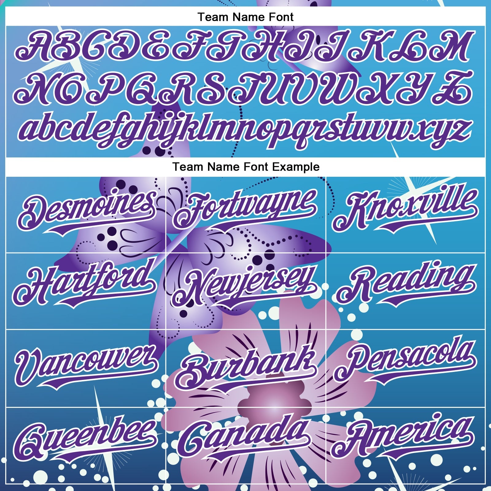 Custom Light Blue Purple-White 3D Pattern Design Animal Butterfly And Flower Authentic Baseball Jersey view 4