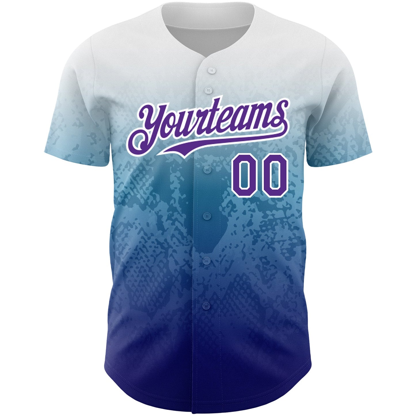 Custom White Purple-Royal 3D Pattern Design Gradient Style Animal Snake Authentic Baseball Jersey view 2