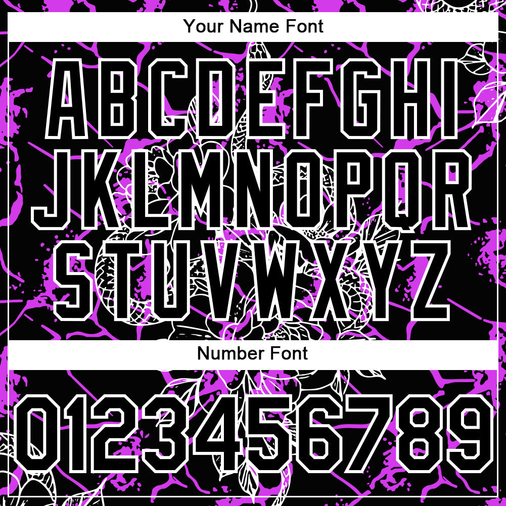 Custom Black Purple-White 3D Pattern Design Animal Snake Authentic Baseball Jersey view 5