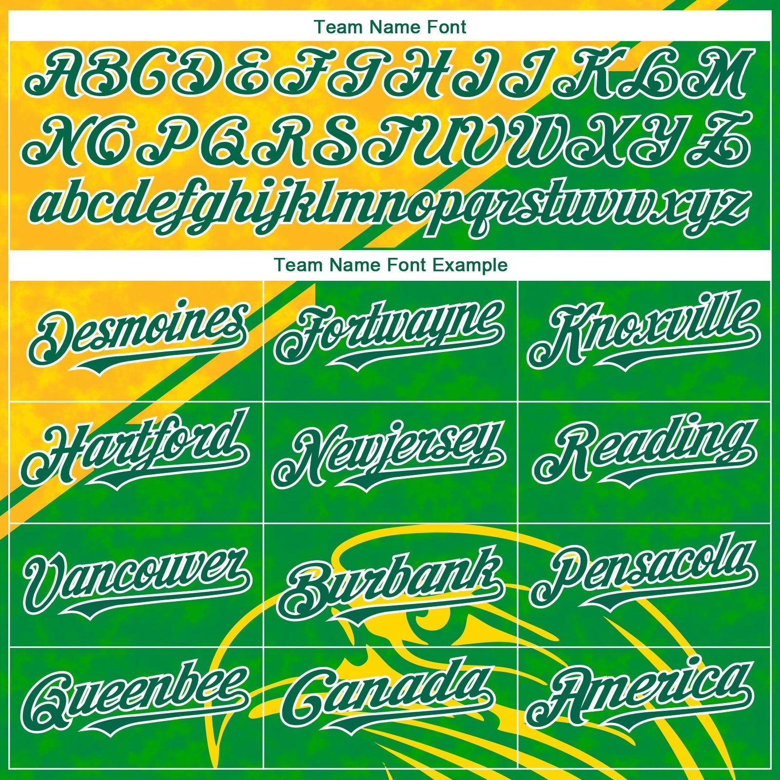Custom Yellow Kelly Green-White 3D Pattern Design Animal Eagle Authentic Baseball Jersey view 4