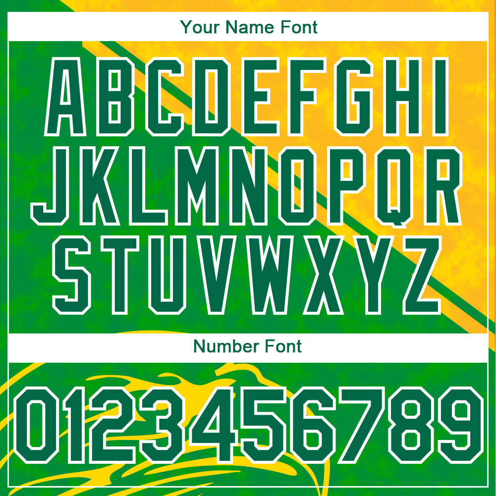 Custom Yellow Kelly Green-White 3D Pattern Design Animal Eagle Authentic Baseball Jersey view 5