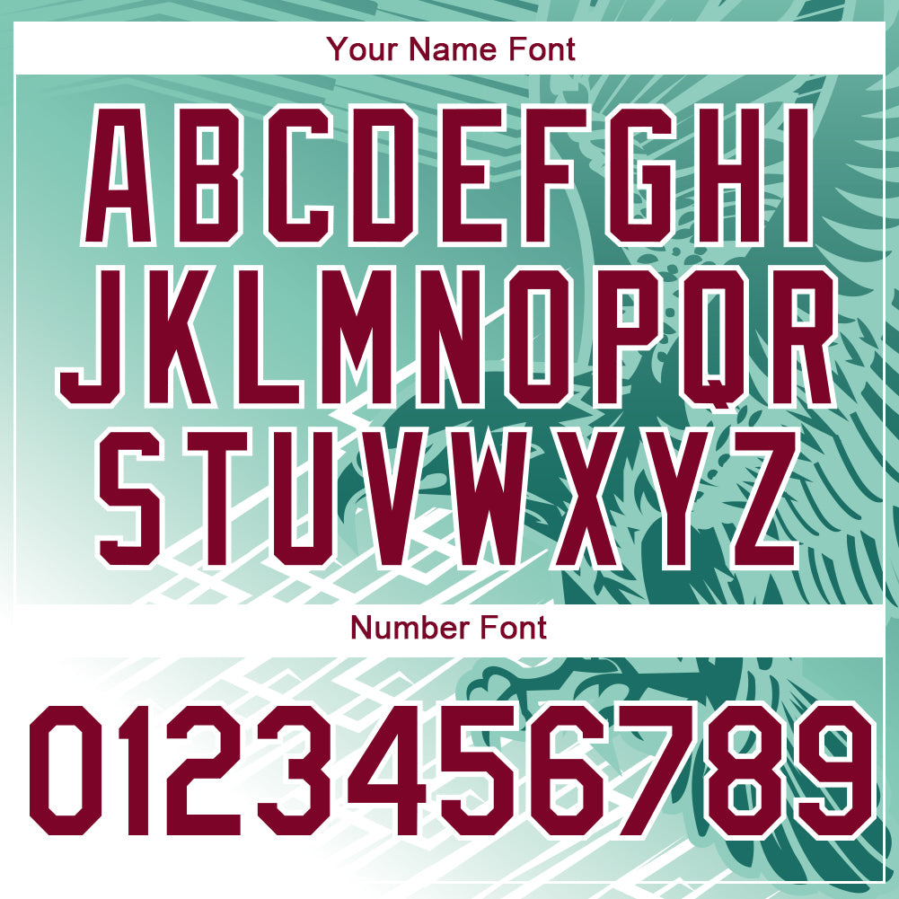 Custom Teal Crimson-White 3D Pattern Design Animal Eagle Authentic Baseball Jersey view 5