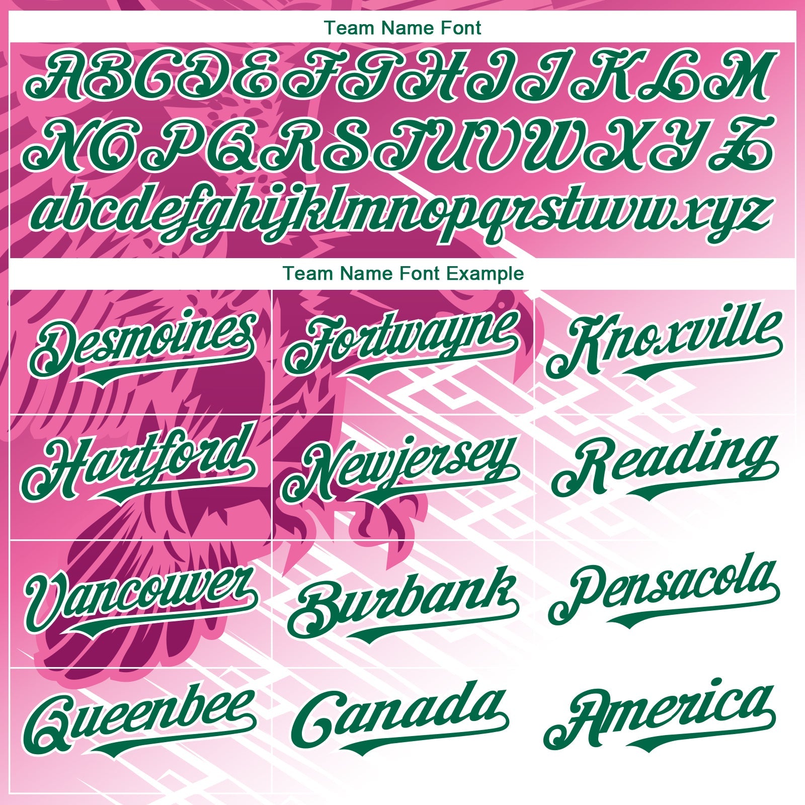 Custom Pink Kelly Green-White 3D Pattern Design Animal Eagle Authentic Baseball Jersey view 4