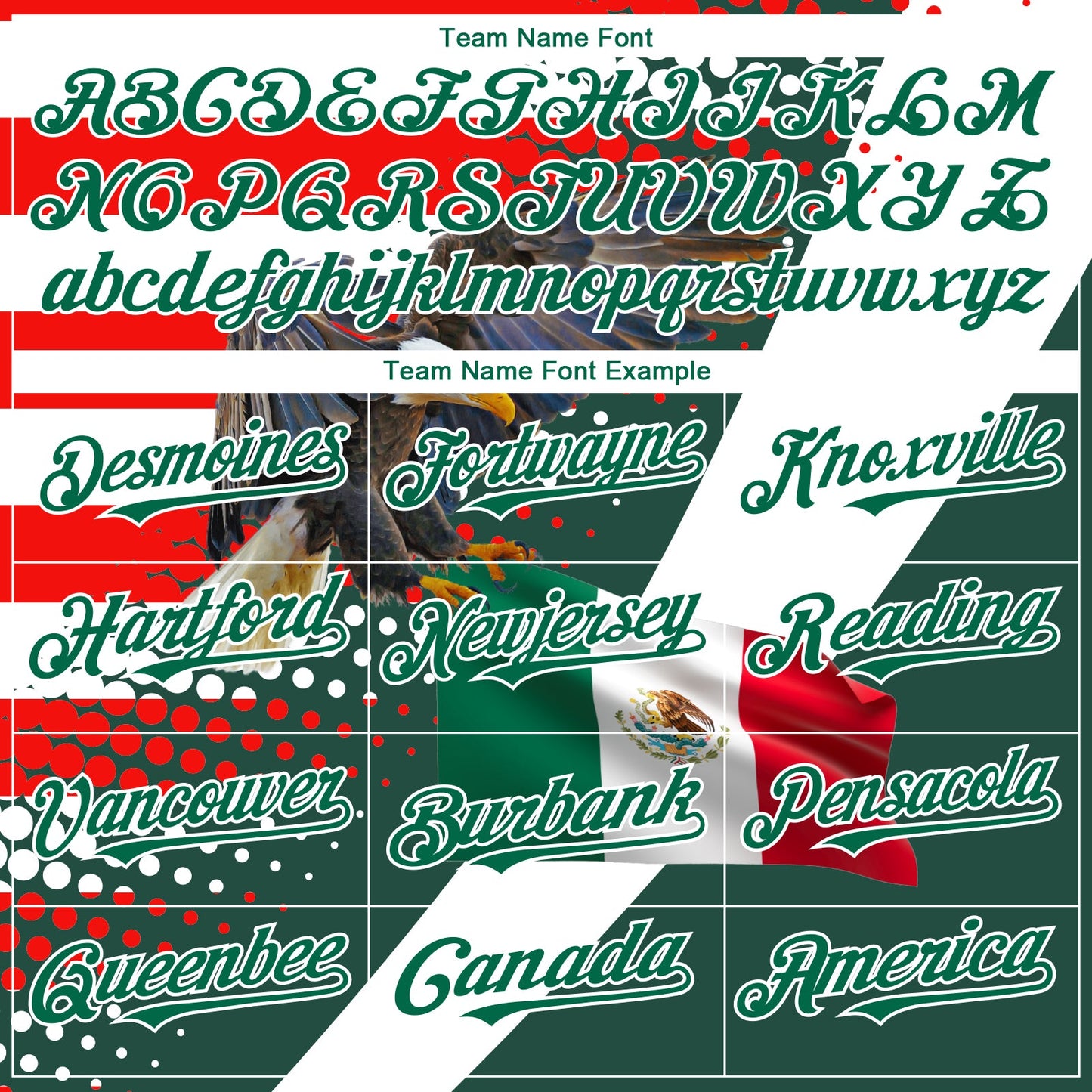Custom White Red-Kelly Green 3D Mexico Authentic Baseball Jersey view 4