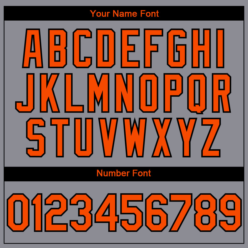 Custom Gray Orange Black-Camo 3D Pattern Design Authentic Baseball Jersey view 5