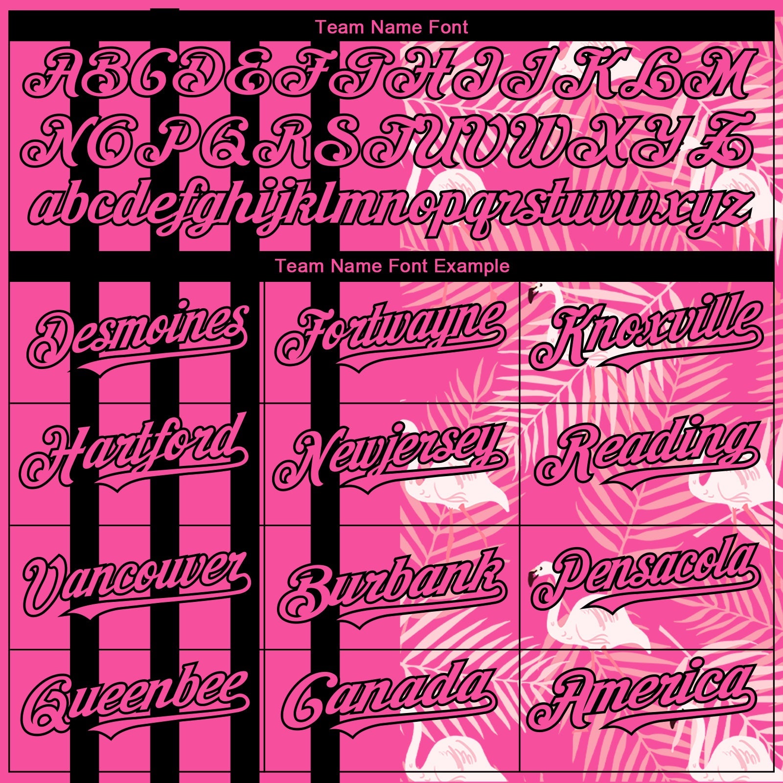 Custom Pink Black 3D Pattern Design Tropical Palm Leaves And Famingo Authentic Baseball Jersey view 4