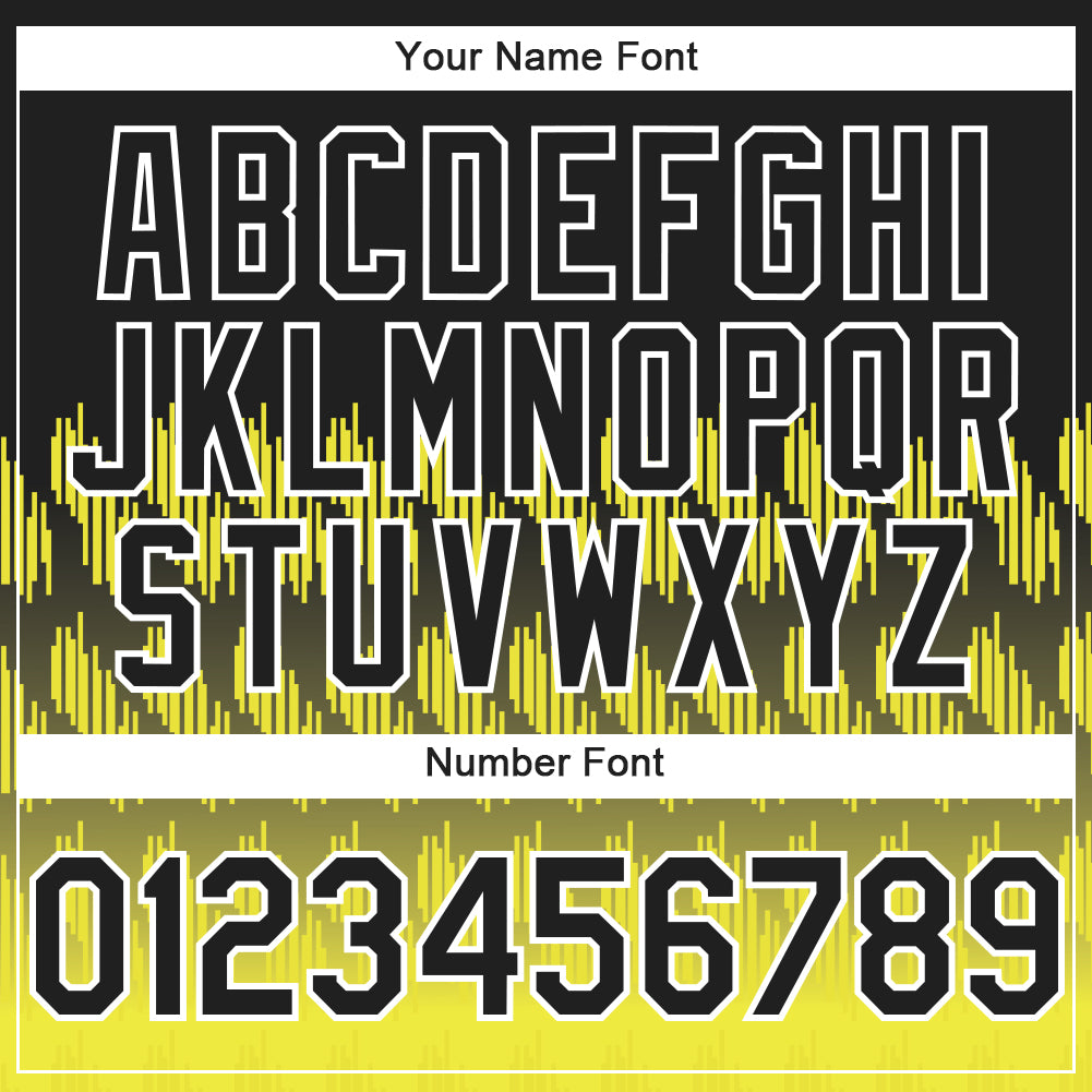 Custom Black Light Yellow-White 3D Pattern Design Lines Authentic Baseball Jersey view 5