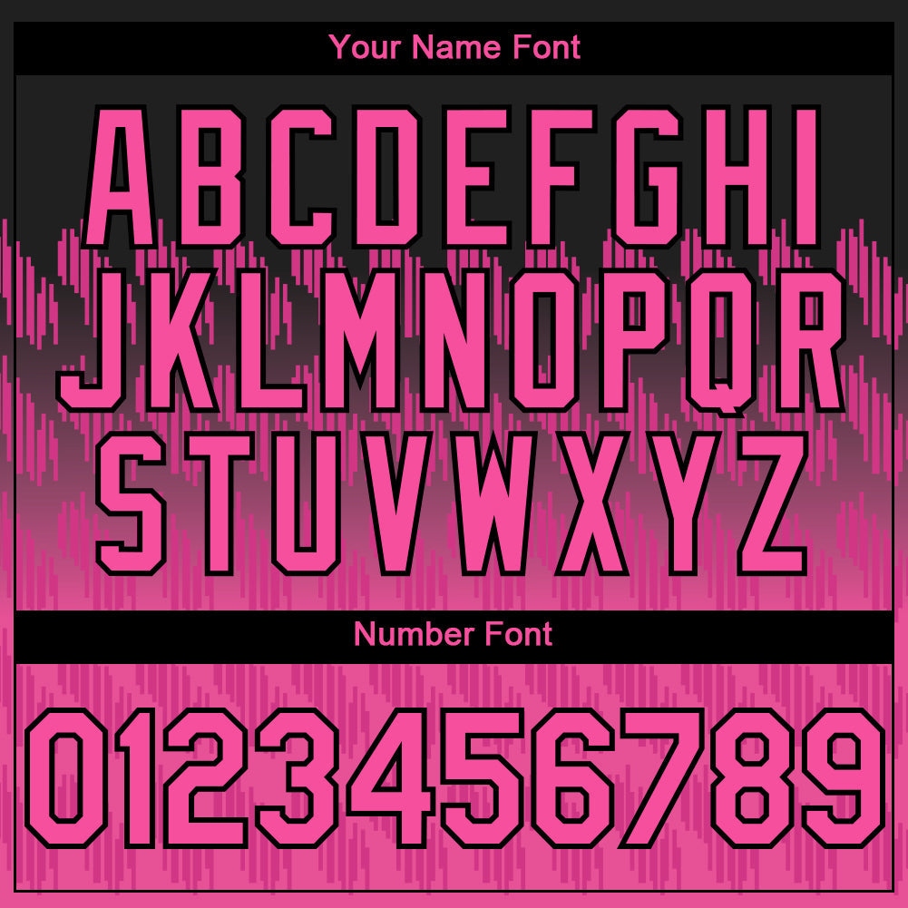 Custom Black Pink-White 3D Pattern Design Lines Authentic Baseball Jersey view 5