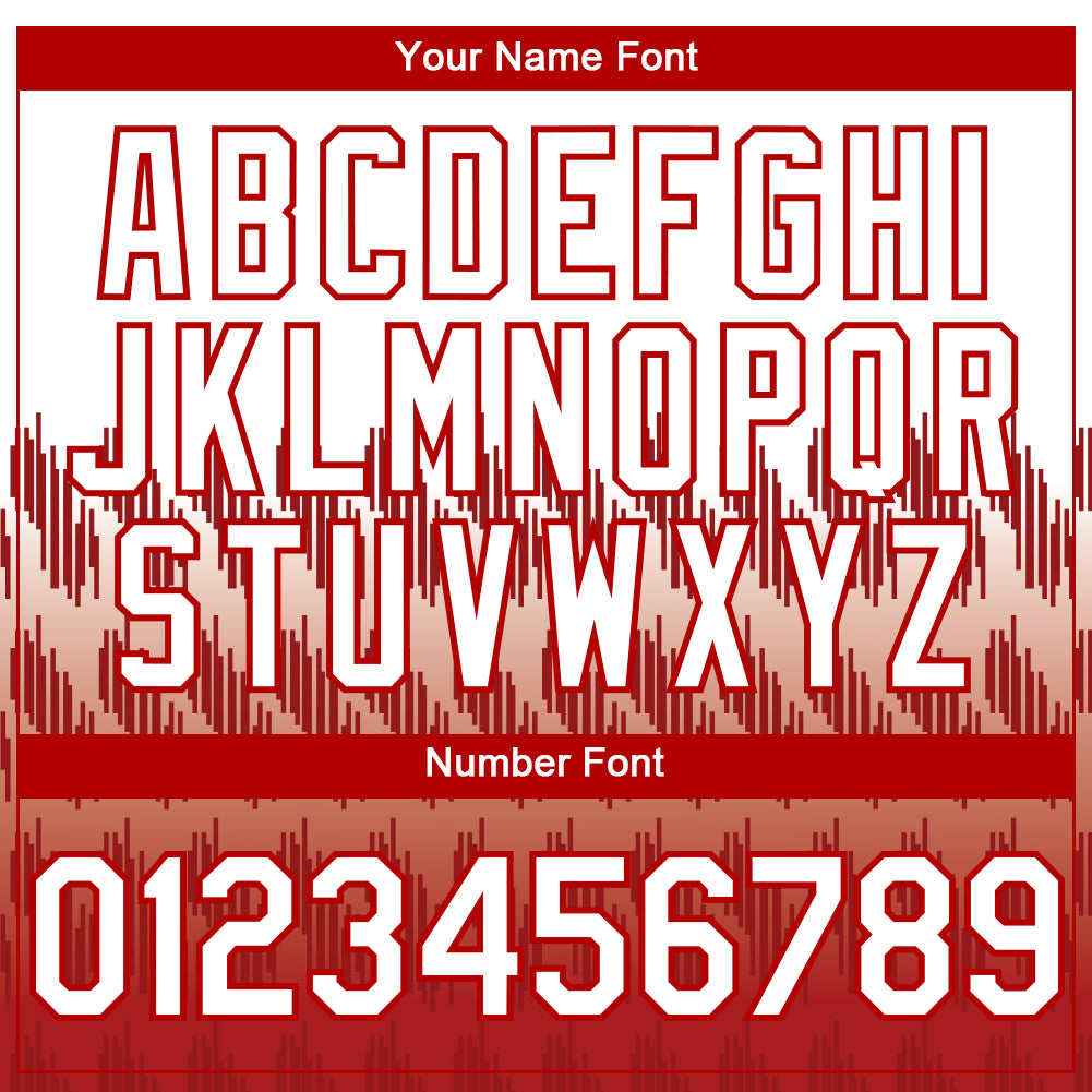 Custom White Red 3D Pattern Design Lines Authentic Baseball Jersey view 5
