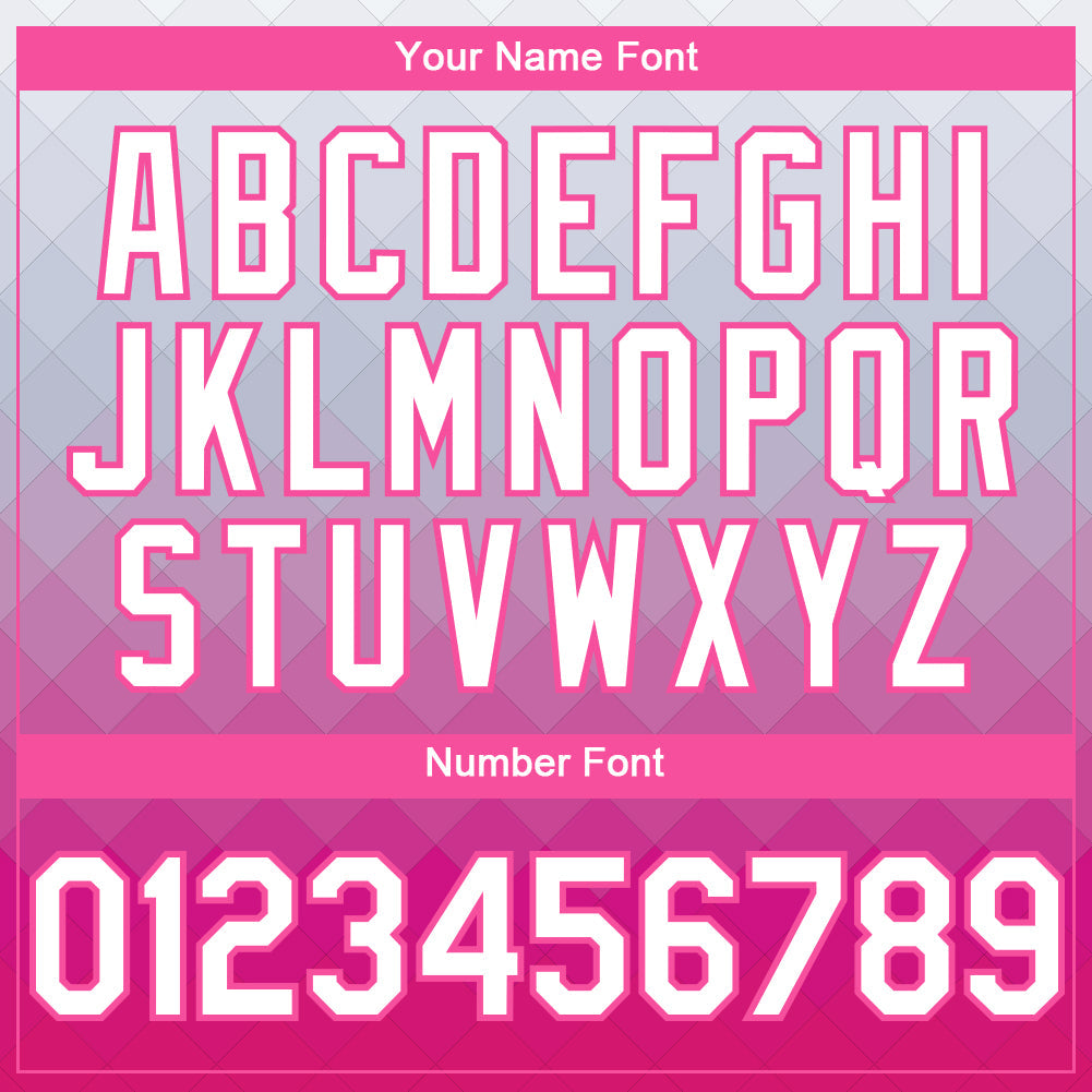 Custom Gray White-Pink 3D Pattern Design Gradient Square Shape Authentic Baseball Jersey view 5