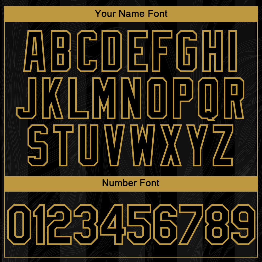 Custom Black Old Gold 3D Pattern Design Stripes Authentic Baseball Jersey view 5