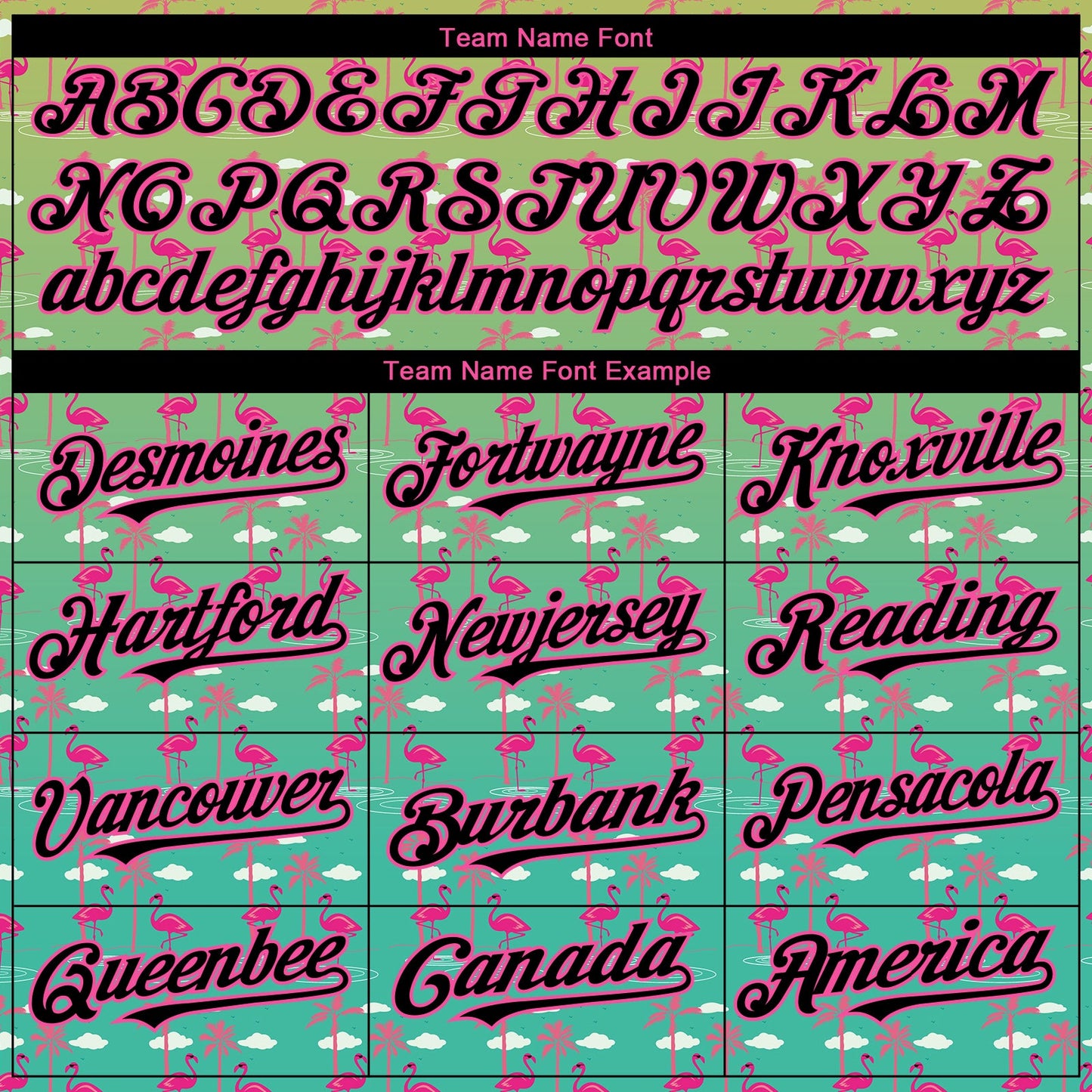 Custom Green Black-Pink 3D Pattern Design Tropical Hawaii Palm Trees And Flamingo Authentic Baseball Jersey view 4