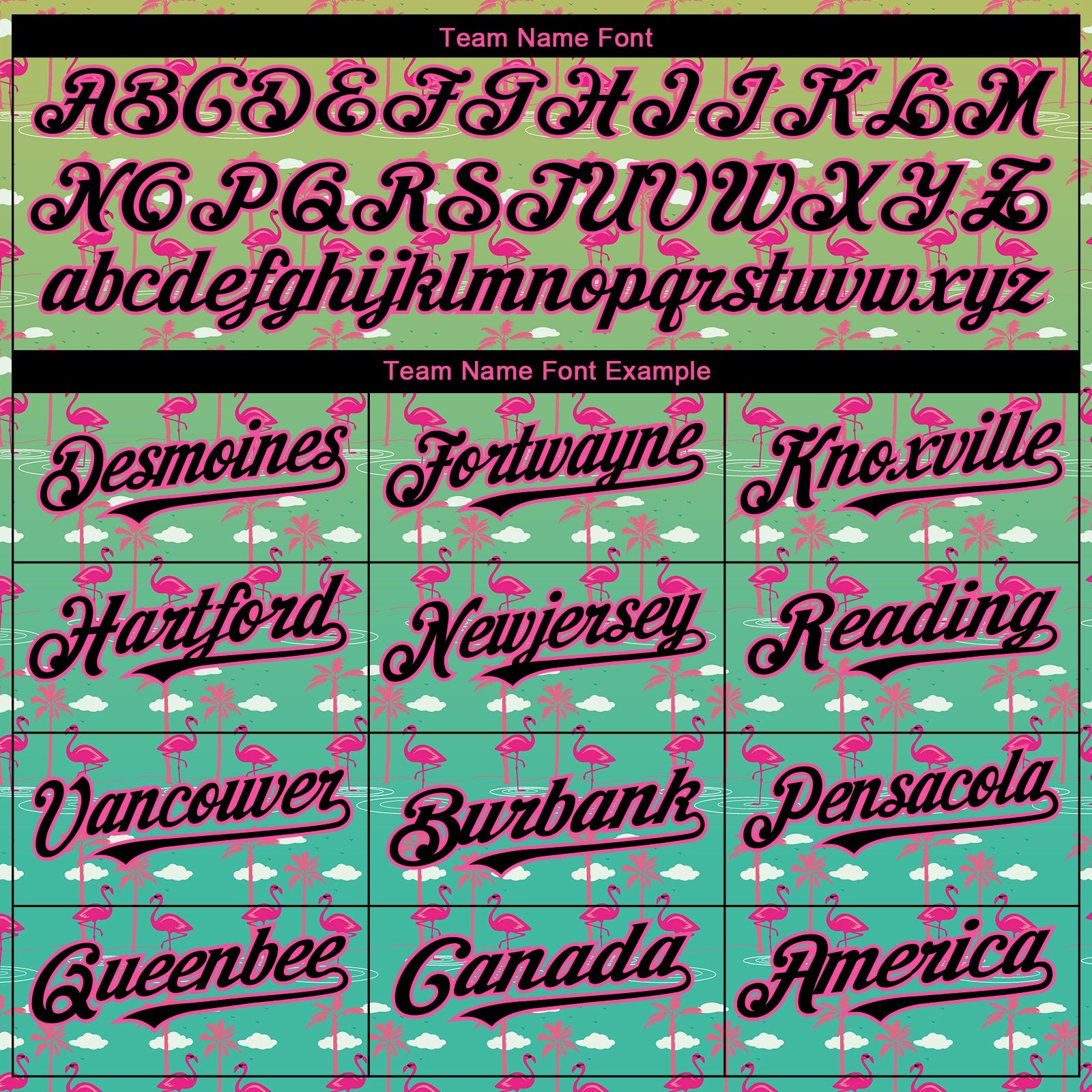 Custom Green Black-Pink 3D Pattern Design Tropical Hawaii Palm Trees And Flamingo Authentic Baseball Jersey view 4
