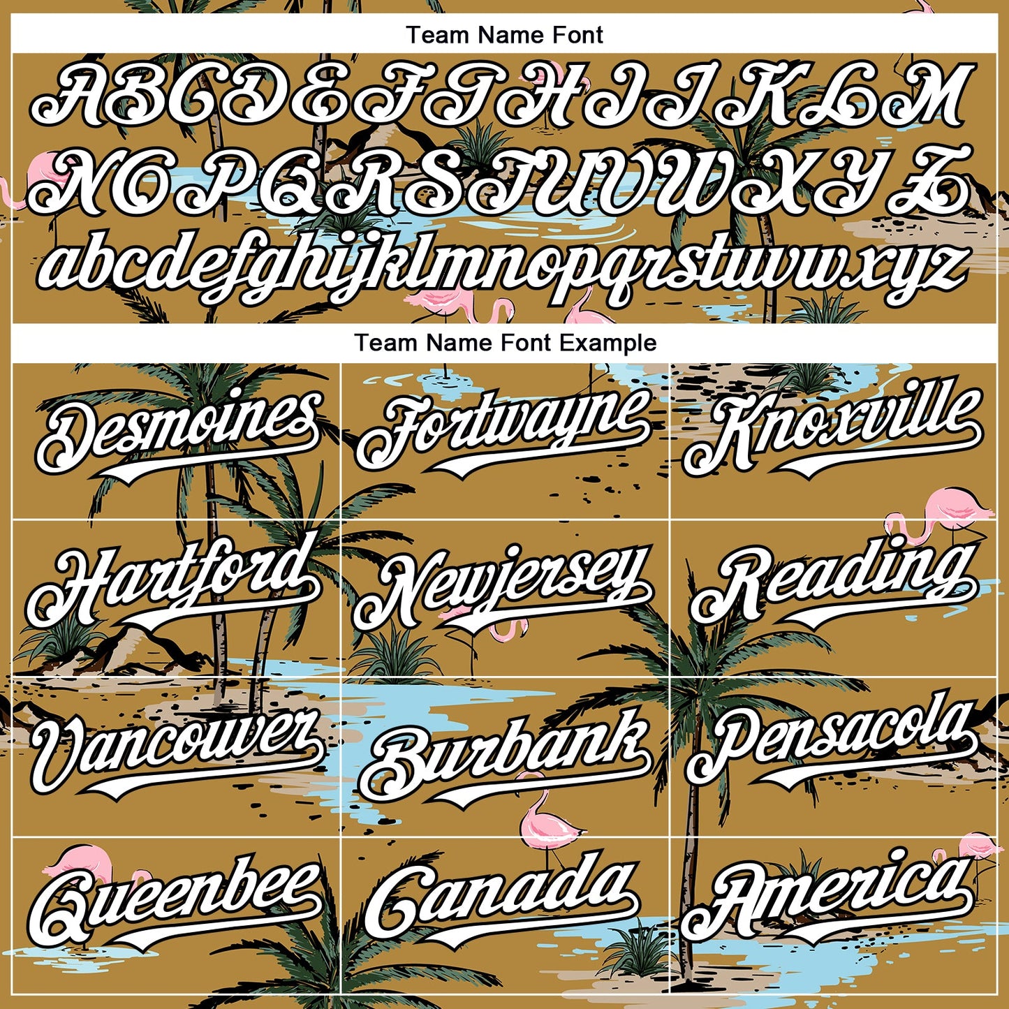 Custom Old Gold White-Black 3D Pattern Design Tropical Hawaii Palm Trees Authentic Baseball Jersey view 4