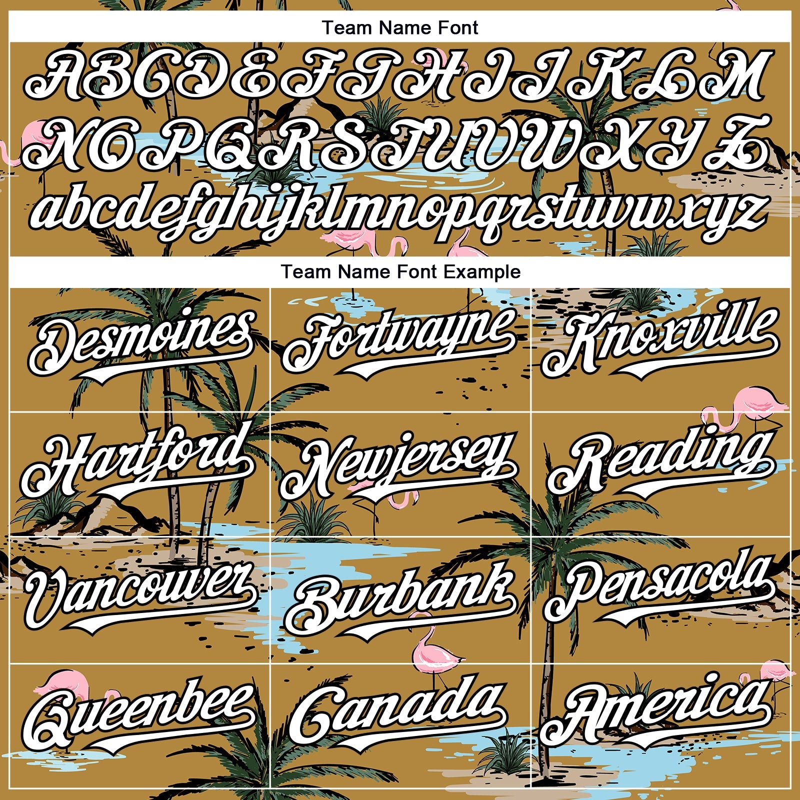Custom Old Gold White-Black 3D Pattern Design Tropical Hawaii Palm Trees Authentic Baseball Jersey view 4