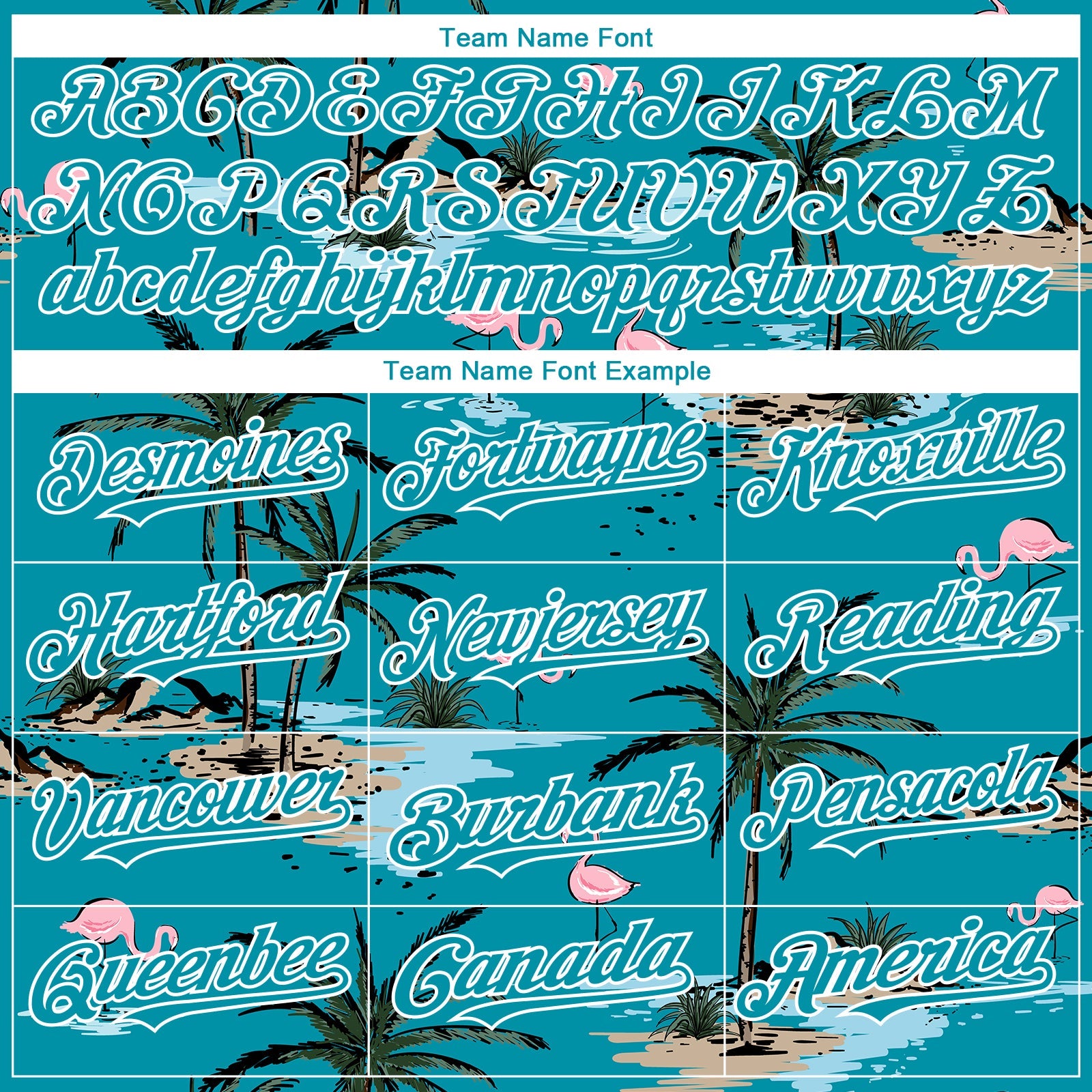 Custom Teal White 3D Pattern Design Tropical Hawaii Palm Trees Authentic Baseball Jersey view 4