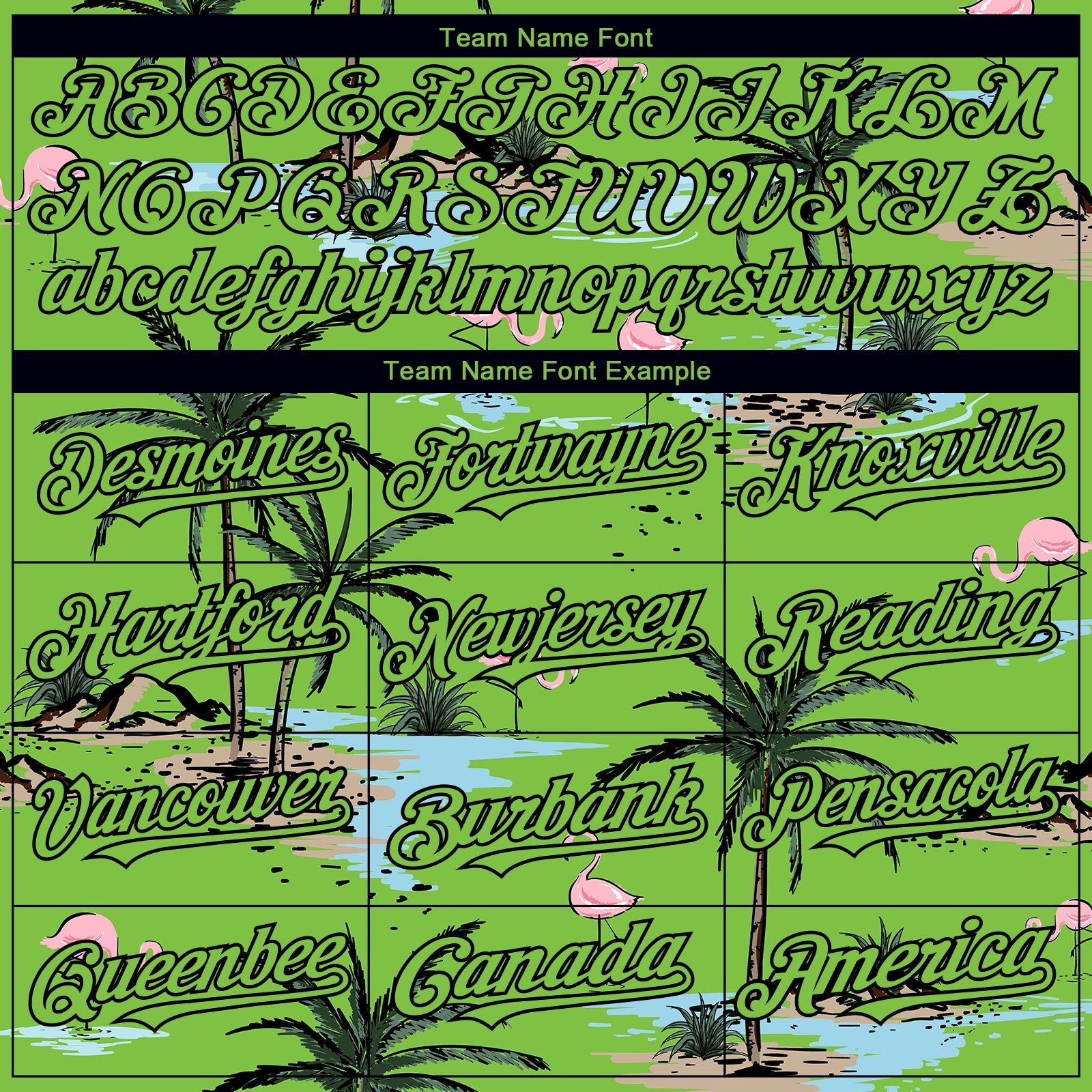Custom Neon Green Black 3D Pattern Design Tropical Hawaii Palm Trees Authentic Baseball Jersey view 4