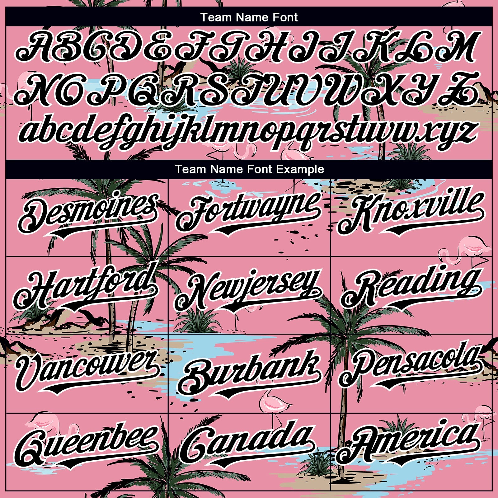 Custom Medium Pink Black-White 3D Pattern Design Tropical Hawaii Palm Trees Authentic Baseball Jersey view 4