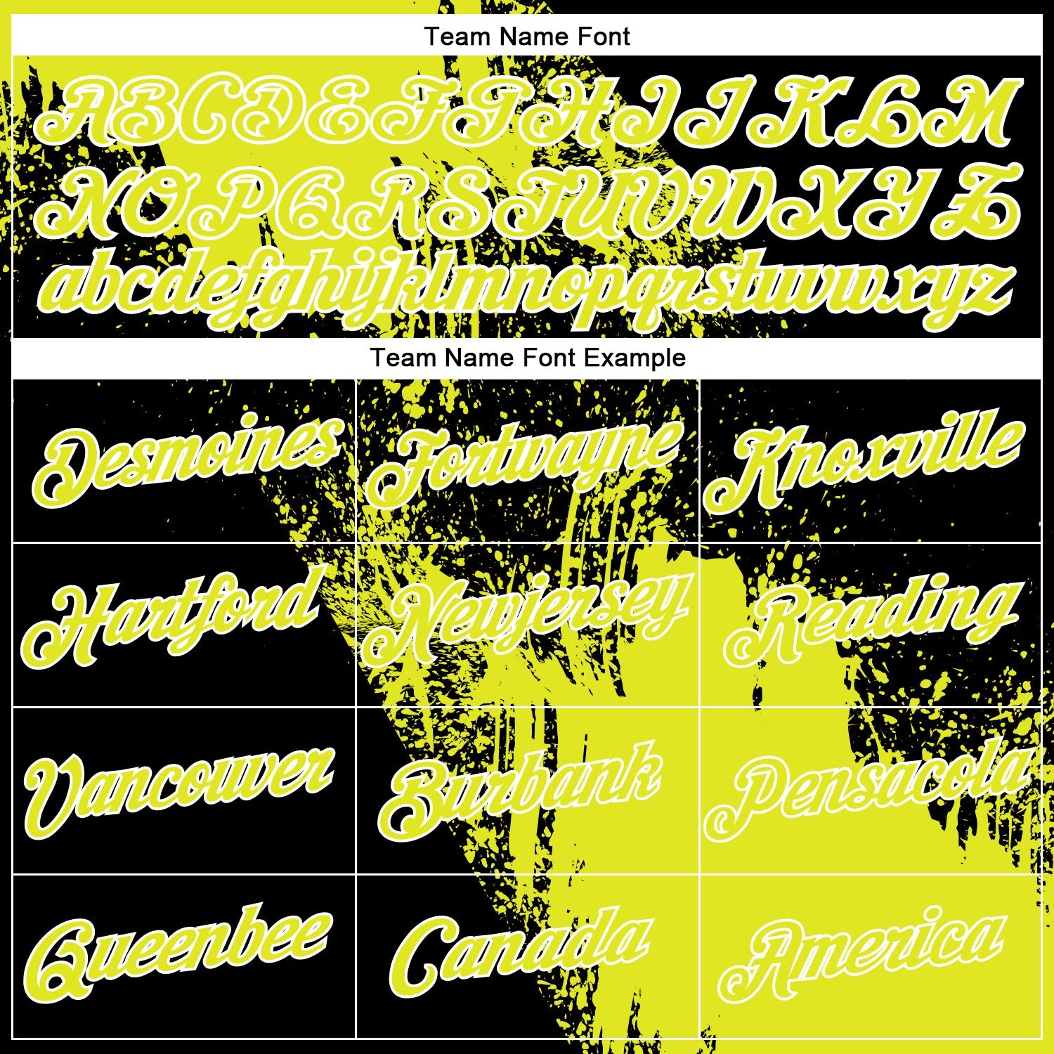 Custom Neon Yellow Black-White 3D Pattern Design Abstract Brush Stroke Performance T-Shirt view 3