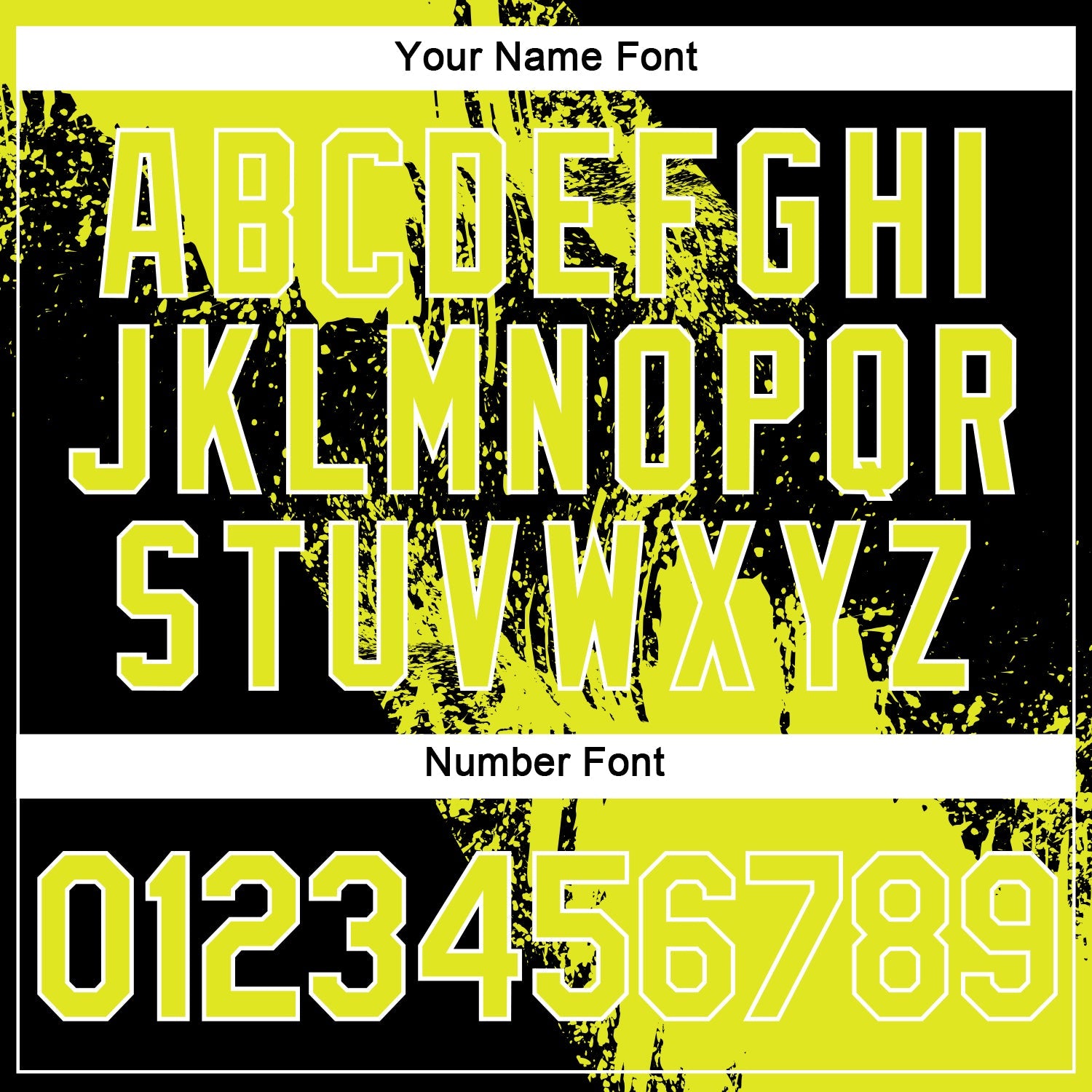 Custom Neon Yellow Black-White 3D Pattern Design Abstract Brush Stroke Performance T-Shirt view 4