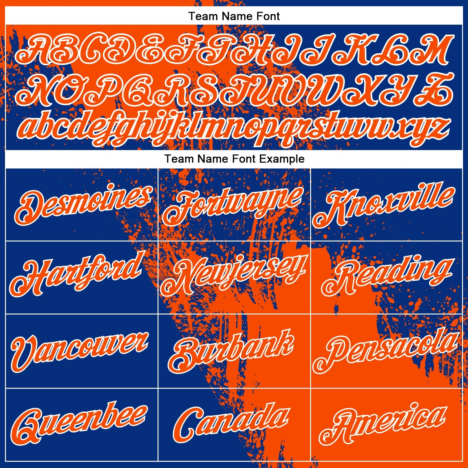Custom Orange Royal-White 3D Pattern Design Abstract Brush Stroke Performance T-Shirt view 3