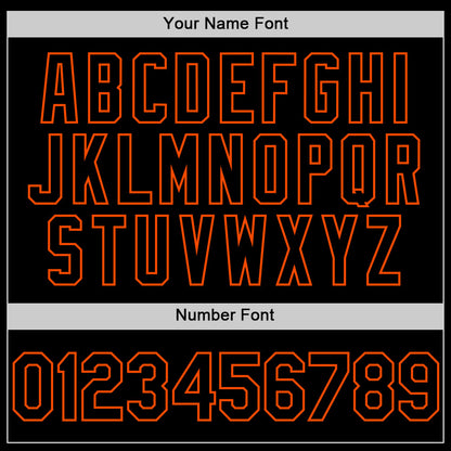 Custom Black Orange 3D Pattern Design Abstract Splatter Texture Authentic Baseball Jersey view 5