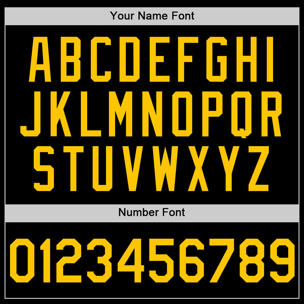 Custom Black Yellow-Thunder Blue 3D Pattern Design Geometric Shapes Authentic Baseball Jersey view 5
