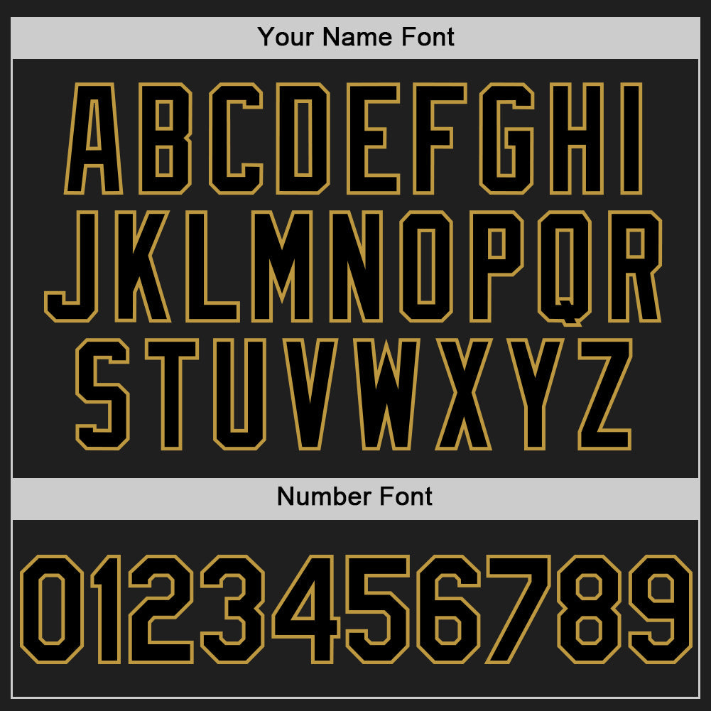 Custom Black Old Gold 3D Pattern Design Confetti Authentic Baseball Jersey view 5
