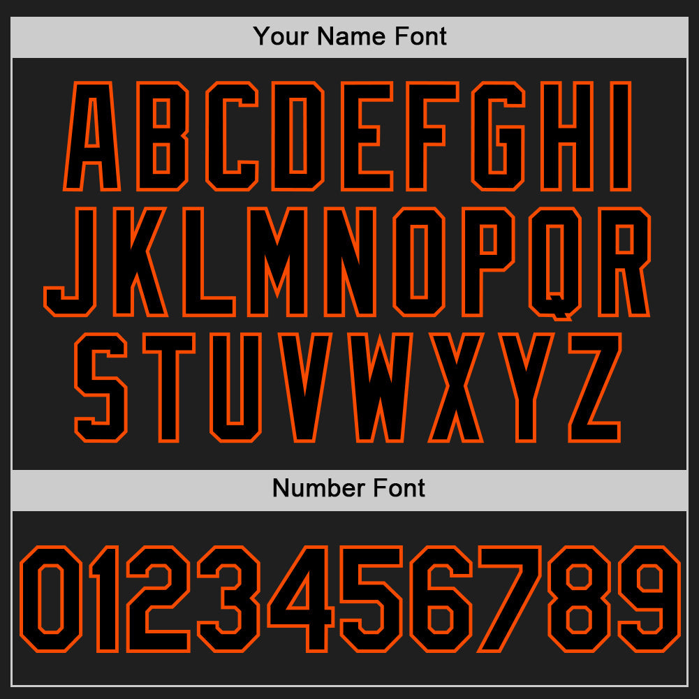 Custom Black Orange 3D Pattern Design Confetti Authentic Baseball Jersey view 5