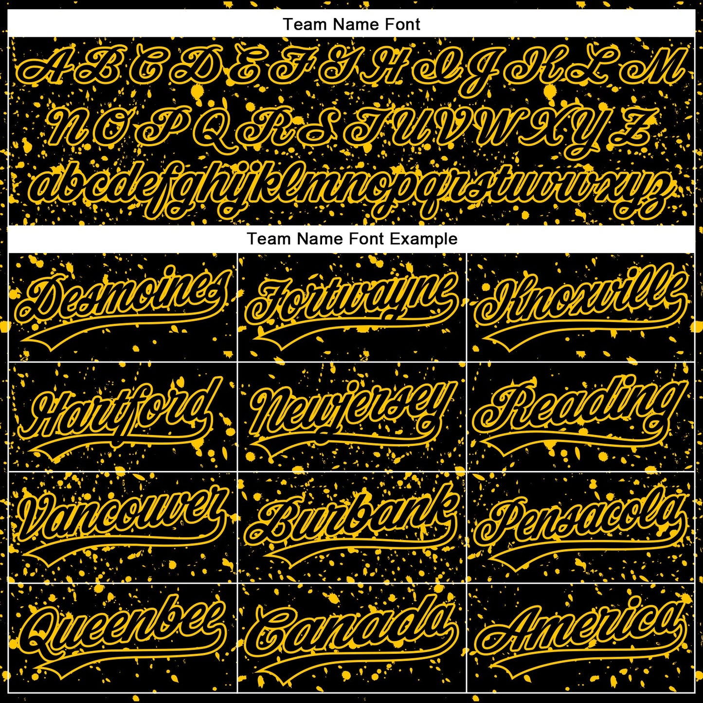 Custom Black Yellow 3D Pattern Design Abstract Splatter Ink Authentic Baseball Jersey view 4