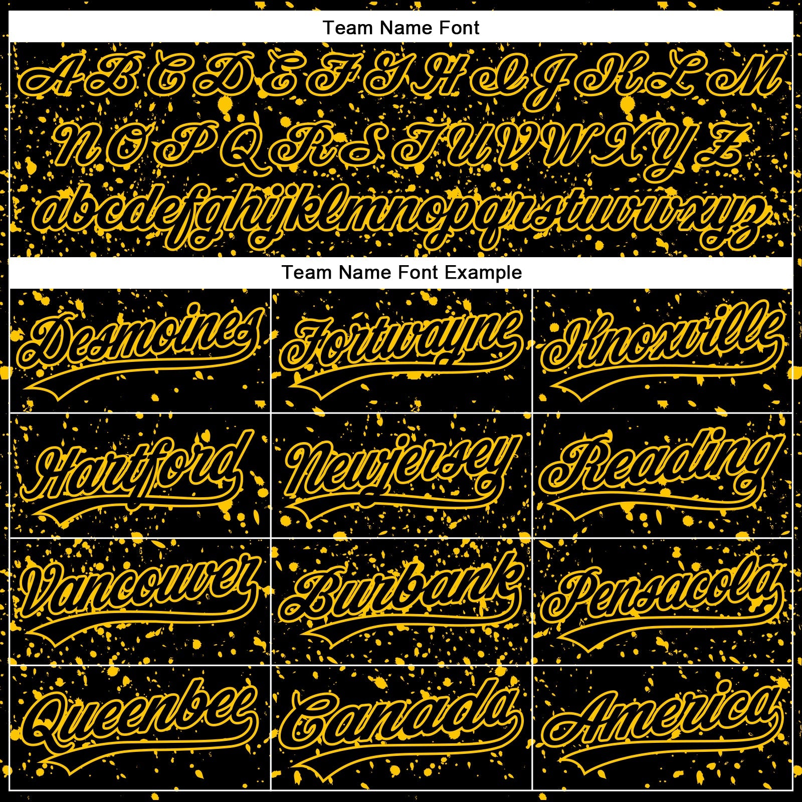 Custom Black Yellow 3D Pattern Design Abstract Splatter Ink Authentic Baseball Jersey view 4