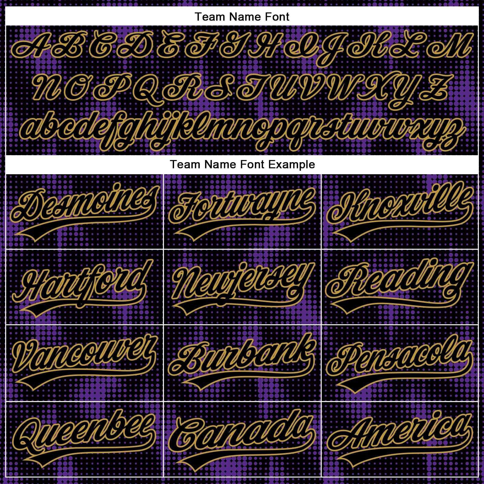 Custom Black Purple-Old Gold 3D Pattern Design Halftone Dots Authentic Baseball Jersey view 4