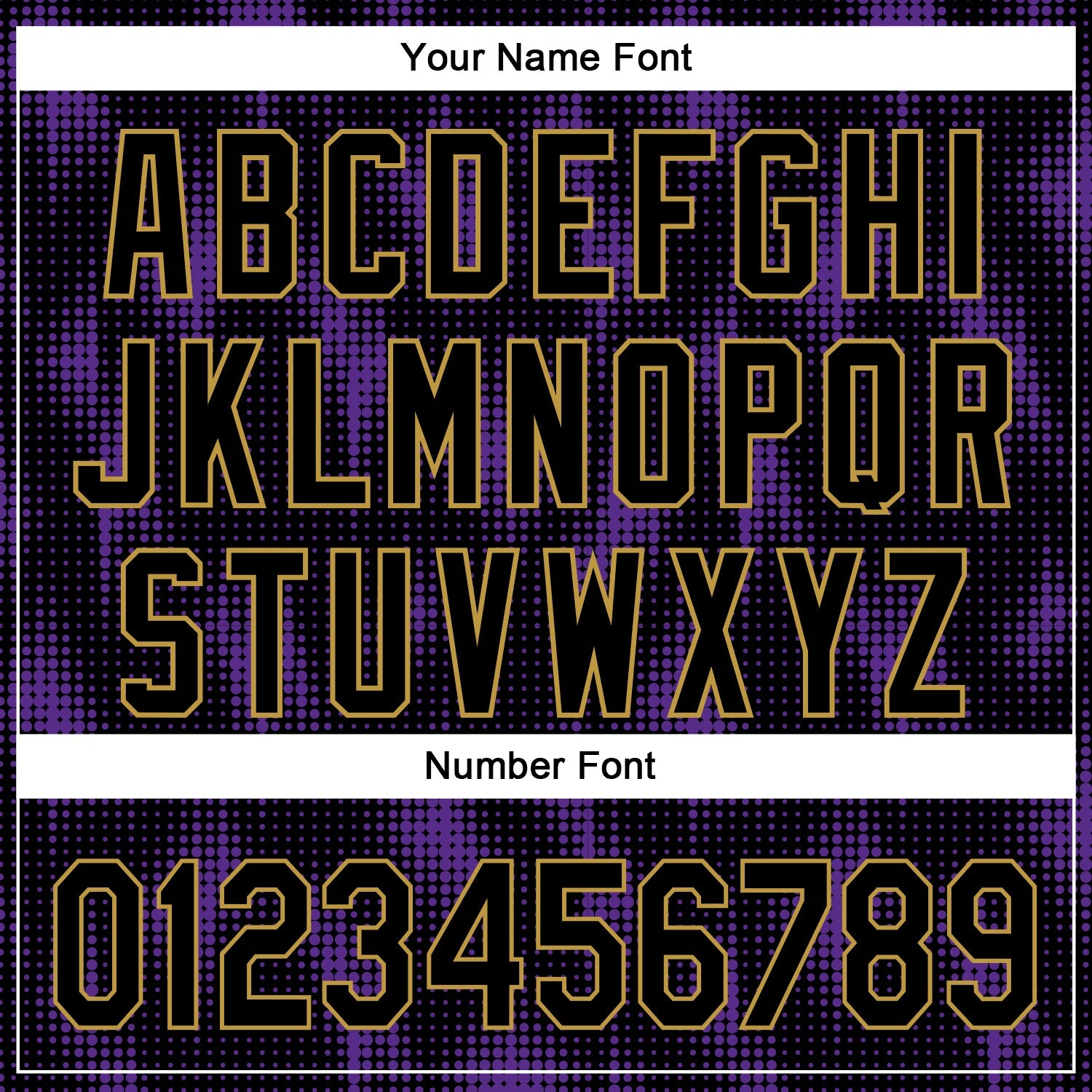 Custom Black Purple-Old Gold 3D Pattern Design Halftone Dots Authentic Baseball Jersey view 5