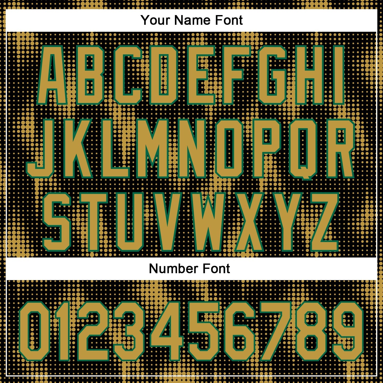 Custom Black Old Gold-Kelly Green 3D Pattern Design Halftone Dots Authentic Baseball Jersey view 5