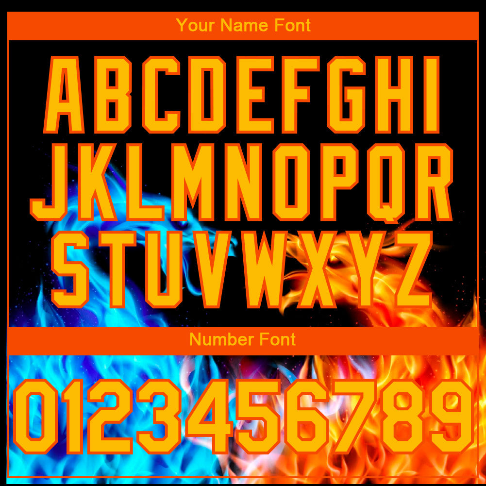Custom Black Yellow-Orange 3D Pattern Design Fire Dragon Authentic Baseball Jersey view 5