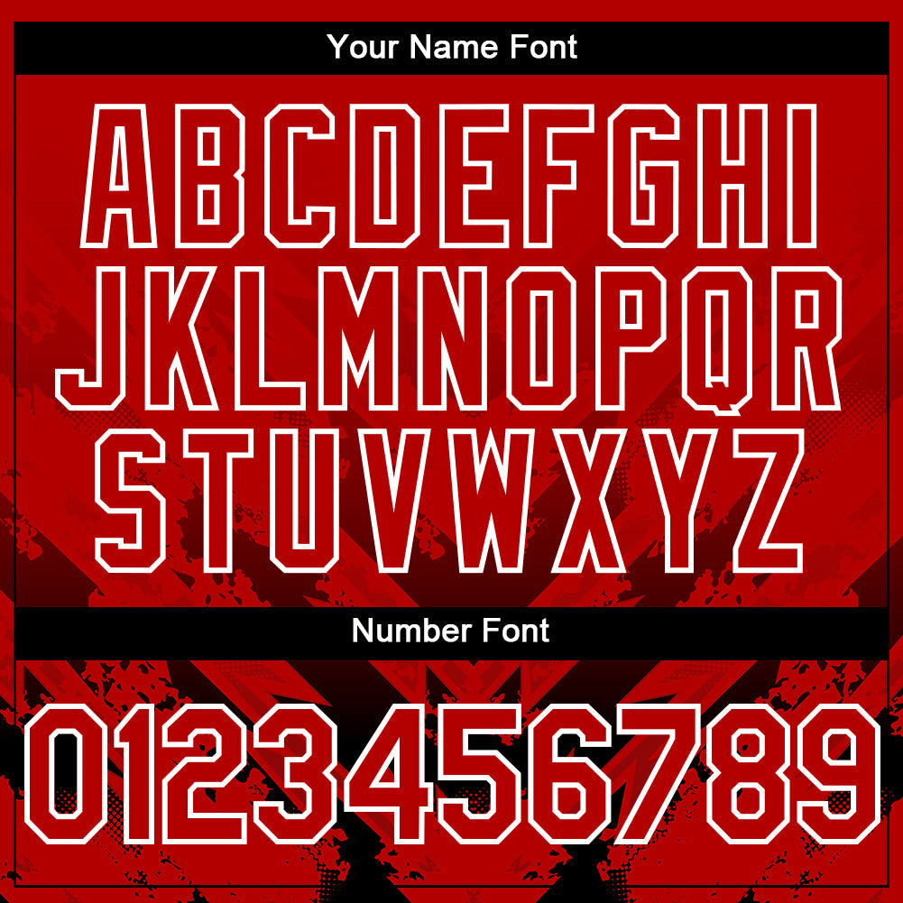 Custom Red Black-White 3D Pattern Design Abstract Arrow Authentic Baseball Jersey view 5